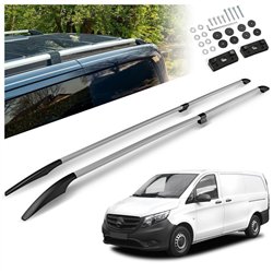 Split roof rails for Mercedes Vito W447 L2 LWB 2014- Solid Aluminum Plasti