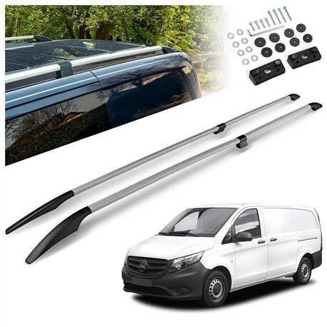 Relingi dachowe dzielone Mercedes Vito W447 L2 LWB 2014- Aluminium