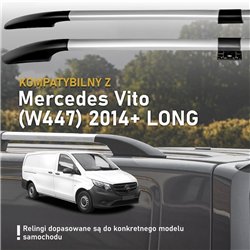 Relingi dachowe dzielone Mercedes Vito W447 L2 LWB 2014- Aluminium