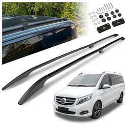 Split roof rails for Mercedes V-Class W447 L2 LWB 2014- Solid Aluminum Pla