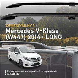 Split roof rails for Mercedes V-Class W447 L2 LWB 2014- Solid Aluminum Pla