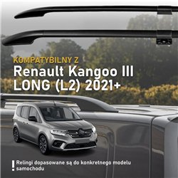Split roof rails for Renault Kangoo III RJK/FFK/XFK L2 2021- Solid Aluminu