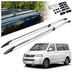 Split roof rails for Volkswagen VW Caravelle T5 L2 LWB 2003-2015 Solid Alu