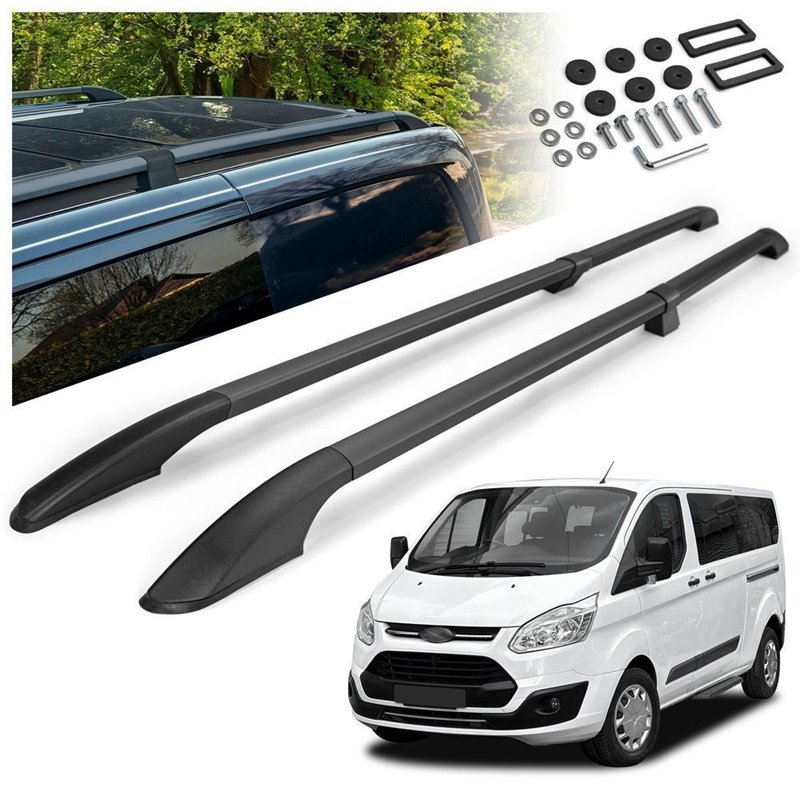 Split roof rails for Ford Tourneo Custom I V362 L1 SWB 2012-2023 Solid Alu