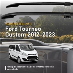 Split roof rails for Ford Tourneo Custom I V362 L1 SWB 2012-2023 Solid Alu