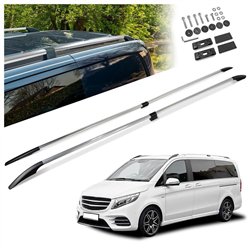 Split roof rails for Mercedes V-Class W447 L3 ELWB 2014- Solid Aluminum Pl