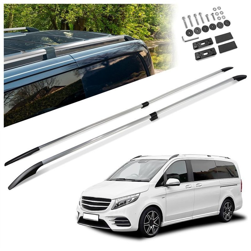 Relingi dachowe dzielone Mercedes V-Klasa W447 L3 ELWB 2014- Alumi