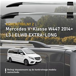 Relingi dachowe dzielone Mercedes V-Klasa W447 L3 ELWB 2014- Alumi