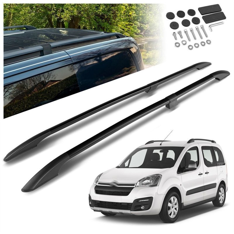 Split roof rails for Citroen Berlingo II B9 L1 2008-2018 Solid Aluminum Pl