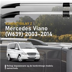 Relingi dachowe dzielone Mercedes Viano W639 L2 LWB 2003-2014 Alum