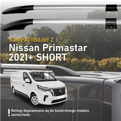 Split roof rails for Nissan Primastar II X82 L1 SWB 2021- Solid Aluminum P