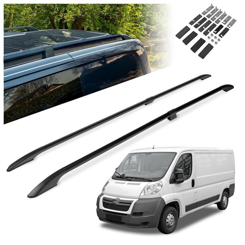 Split roof rails for Citroen Jumper II 250 L1H1 2006- Solid Aluminum Plast