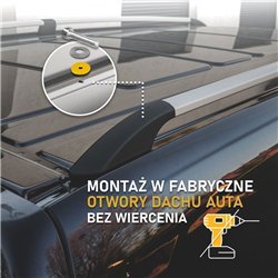 Split roof rails for Fiat Doblo I 223 L2 Maxi 2001-2010 Solid Aluminum Pla