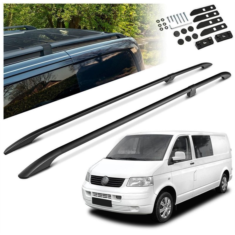 Split roof rails for Volkswagen VW Transporter T5 L1 SWB 2003-2015 Solid A