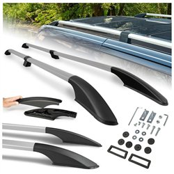 Split roof rails for Nissan Townstar I NFK/XFK L2 2022- Solid Aluminum Pla