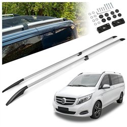 Split roof rails for Mercedes V-Class W447 L3 ELWB 2014- Solid Aluminum Pl