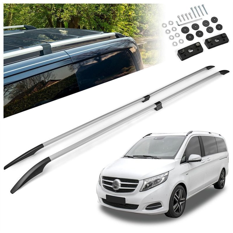 Relingi dachowe dzielone Mercedes V-Klasa W447 L3 ELWB 2014- Alumi