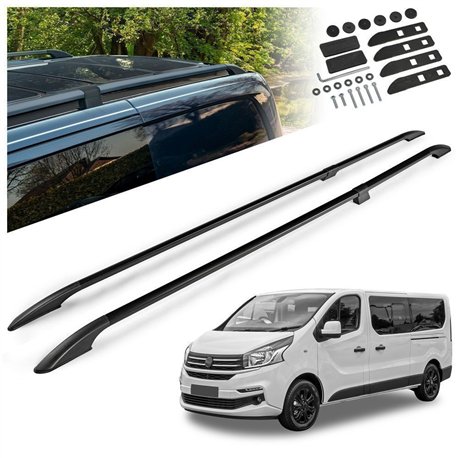 Split roof rails for Fiat Talento II 296 X82 L1 SWB 2016-2021 Solid Alumin