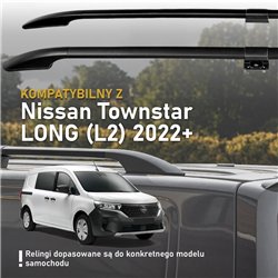 Split roof rails for Nissan Townstar I NFK/XFK L2 2022- Solid Aluminum Pla