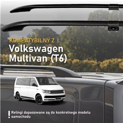 Split roof rails for Volkswagen VW Multivan T6 L1 SWB 2015-2019 Solid Alum