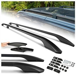 Split roof rails for Volkswagen VW Multivan T6 L1 SWB 2015-2019 Solid Alum
