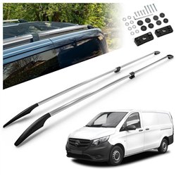 Split roof rails for Mercedes Vito W447 L2 LWB 2014- Solid Aluminum Plasti