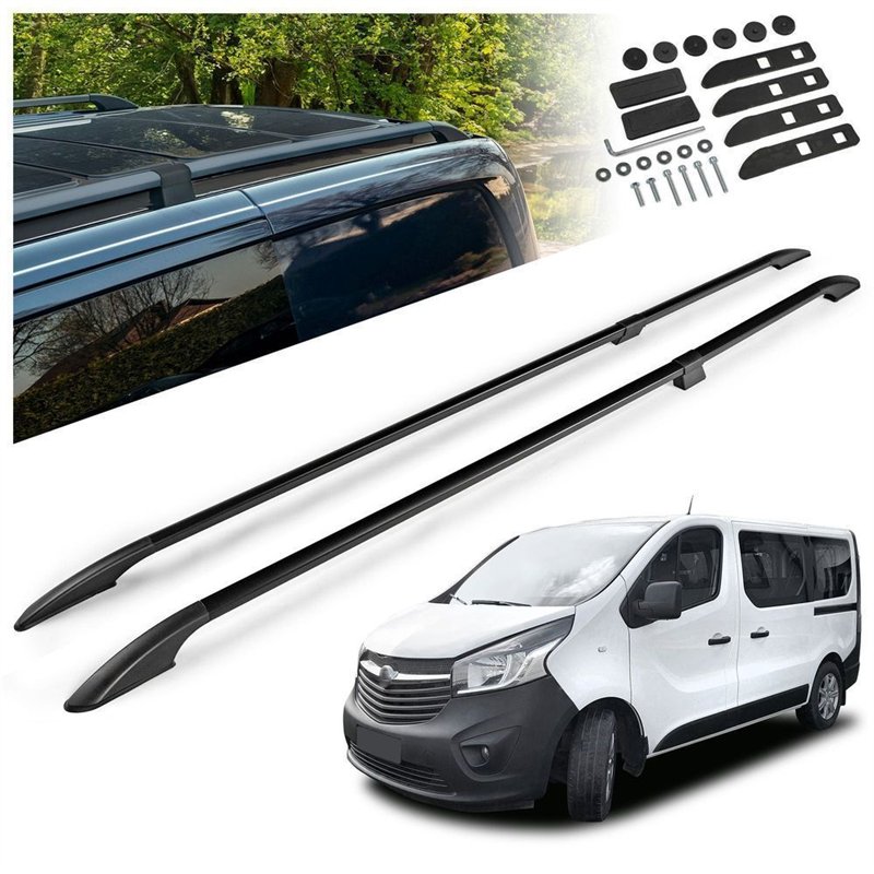 Split roof rails for Opel Vivaro B X82 L1 SWB 2014-2019 Solid Aluminum Pla