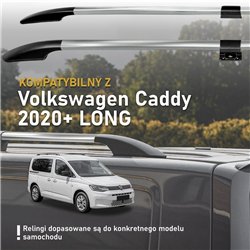 Split roof rails for Volkswagen VW Caddy SB SK L2 Maxi 2020- Solid Aluminu