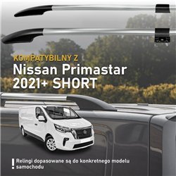 Split roof rails for Nissan Primastar II X82 L1 SWB 2021- Solid Aluminum P