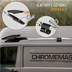 Split roof rails for Nissan Primastar II X82 L1 SWB 2021- Solid Aluminum P