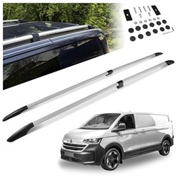 Split roof rails for Volkswagen VW Transporter T7 L2 LWB 2025- Solid Alumi