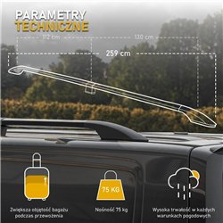 Relingi dachowe dzielone Volkswagen VW Caravelle T7 L2 LWB 2025- A