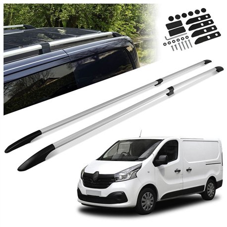 Split roof rails for Renault Trafic III FG/JG L2 Grand 2014- Solid Aluminu