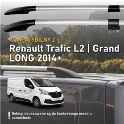 Split roof rails for Renault Trafic III FG/JG L2 Grand 2014- Solid Aluminu
