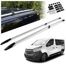 Split roof rails for Opel Vivaro B X82 L2 LWB 2014-2019 Solid Aluminum Pla