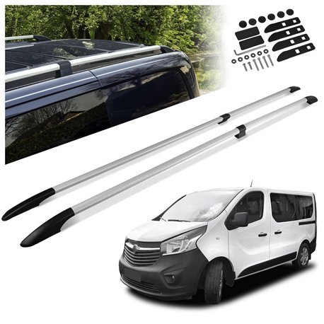 Split roof rails for Opel Vivaro B X82 L2 LWB 2014-2019 Solid Aluminum Pla