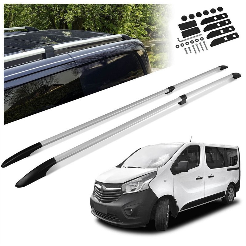 Split roof rails for Opel Vivaro B X82 L2 LWB 2014-2019 Solid Aluminum Pla