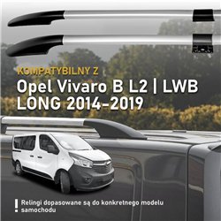 Split roof rails for Opel Vivaro B X82 L2 LWB 2014-2019 Solid Aluminum Pla