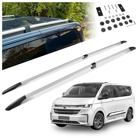 Split roof rails for Volkswagen VW Caravelle T7 L2 LWB 2025- Solid Aluminu