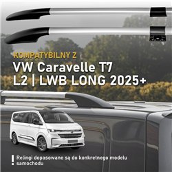 Split roof rails for Volkswagen VW Caravelle T7 L2 LWB 2025- Solid Aluminu