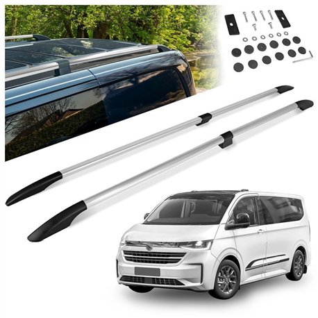 Split roof rails for Volkswagen VW Caravelle T7 L1 SWB 2025- Solid Aluminu