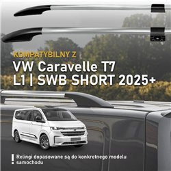Split roof rails for Volkswagen VW Caravelle T7 L1 SWB 2025- Solid Aluminu