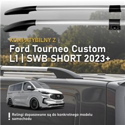 Split roof rails for Ford Tourneo Custom II V710 L1 SWB 2023- Solid Alumin