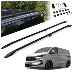 Split roof rails for Ford Transit Custom II V710 L1 SWB 2023- Solid Alumin