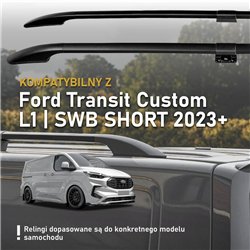 Split roof rails for Ford Transit Custom II V710 L1 SWB 2023- Solid Alumin
