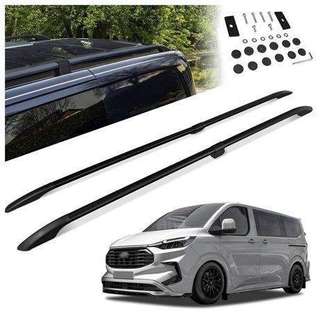 Split roof rails for Ford E-Tourneo Custom I V710 L1 SWB 2023- Solid Alumi