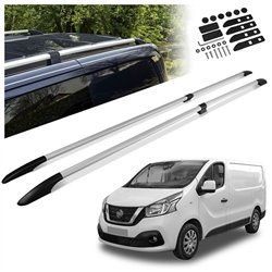 Split roof rails for Nissan NV300 I X82 L2 LWB 2016-2021 Solid Aluminum Pl