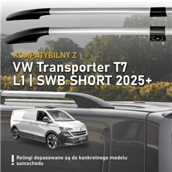 Split roof rails for Volkswagen VW Transporter T7 L1 SWB 2025- Solid Alumi