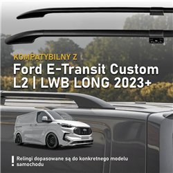 Split roof rails for Ford E-Transit Custom I V710 L2 LWB 2023- Solid Alumi