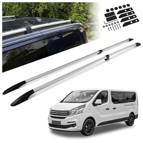 Split roof rails for Fiat Talento II 296 X82 L2 LWB 2016-2021 Solid Alumin